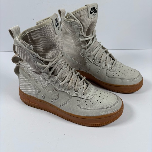 NIKE AIR SF AR 1 Mens 7 Beige High Top Urban Utility Sneaker Boots Shoes - Picture 1 of 16